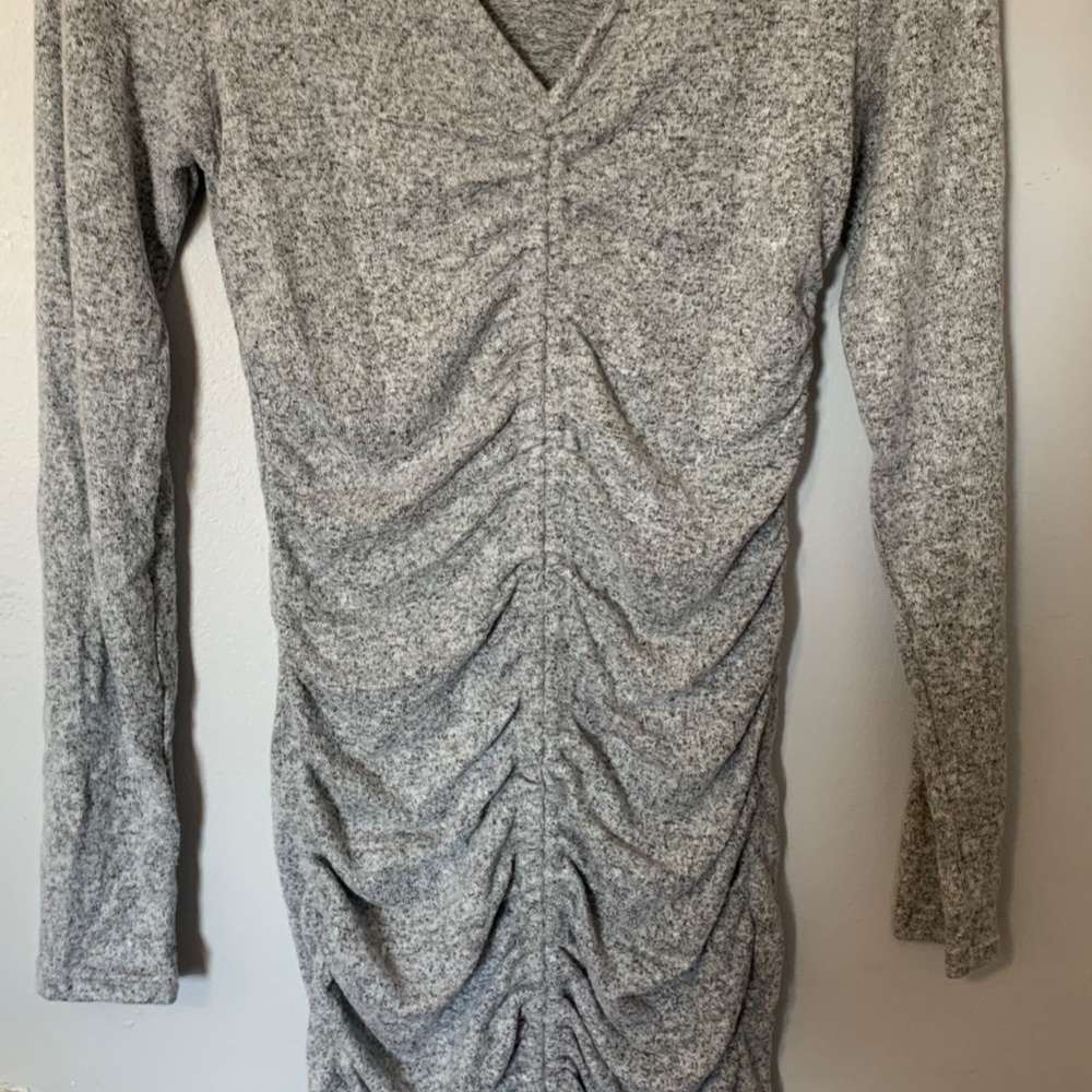 Grey Ruched Dress - Picture 2 of 3